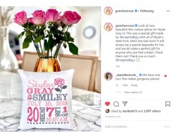 Rose - Birth Announcement Pillow   Gretchen Rossi's Baby's Pillow (Real Housewife of OC)